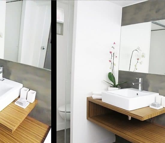 Rénovation salle de bain béton ciré Passage Gustave Lepeu Paris 11ème 75011 Loft 75 Design & Architecture d'Intérieur